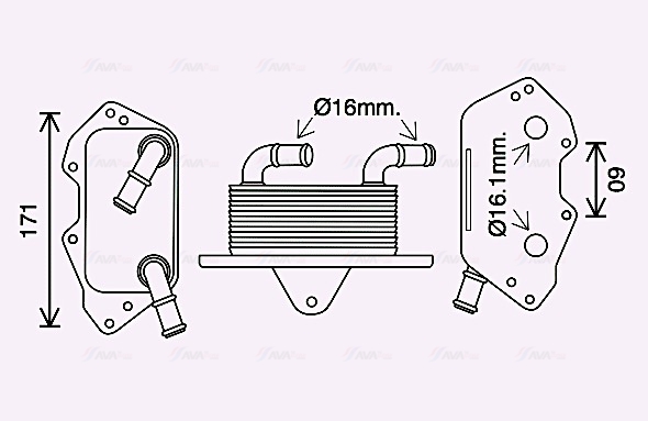 Oliekoeler motorolie Ava Cooling AI3404