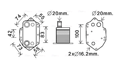 Oliekoeler motorolie Ava Cooling BW3554