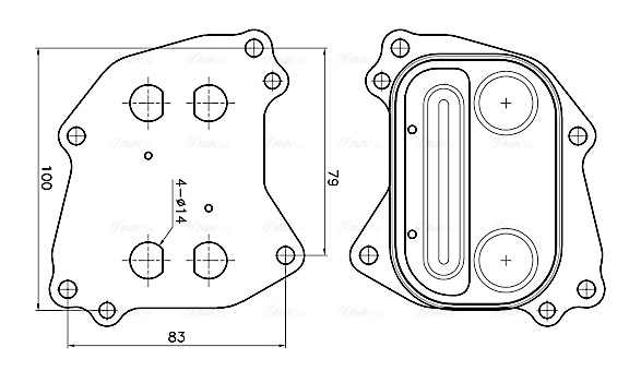 Oliekoeler motorolie Ava Cooling BW3628