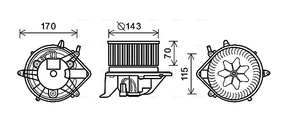 Kachelventilator Ava Cooling BW8458