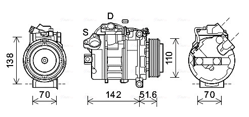 Airco compressor Ava Cooling BWAK487