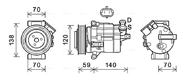 Airco compressor Ava Cooling CTK065