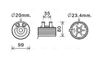 Oliekoeler motorolie Ava Cooling DN3431