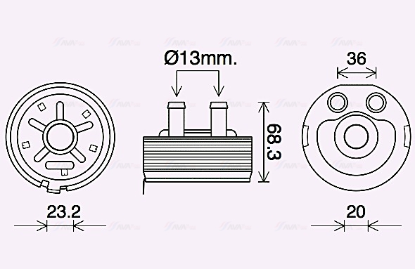 Oliekoeler motorolie Ava Cooling DN3443