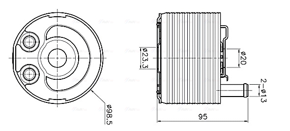 Oliekoeler motorolie Ava Cooling DN3483