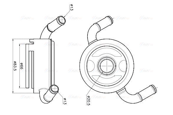 Oliekoeler motorolie Ava Cooling DN3492