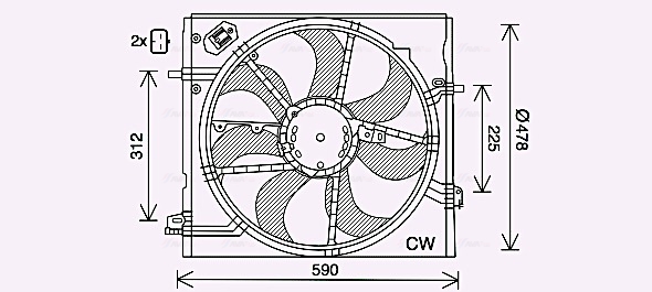 Ventilatorwiel-motorkoeling Ava Cooling DN7536