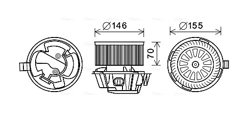 Kachelventilator Ava Cooling DN8384