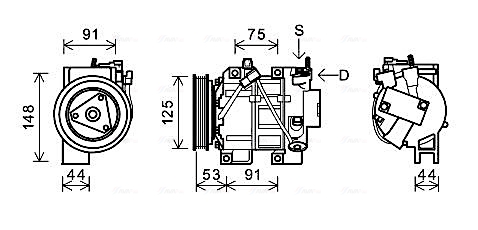 Airco compressor Ava Cooling DNAK335