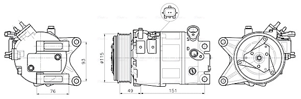 Airco compressor Ava Cooling DNAK488