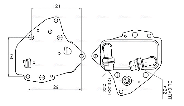 Oliekoeler motorolie Ava Cooling FT3486