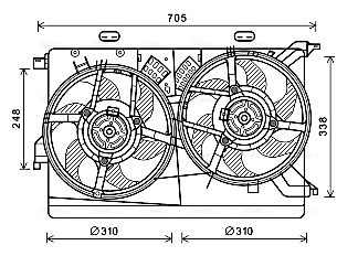 Ventilatorwiel-motorkoeling Ava Cooling FT7608