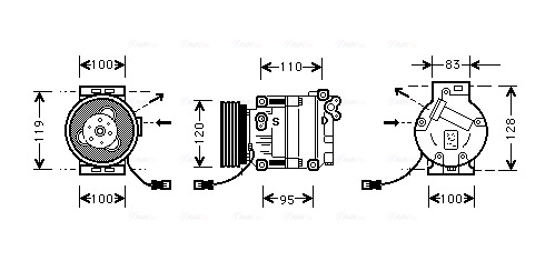 Airco compressor Ava Cooling FTK034