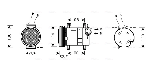 Airco compressor Ava Cooling FTK088