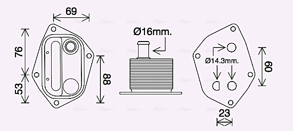 Oliekoeler motorolie Ava Cooling HY3459