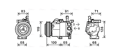 Airco compressor Ava Cooling KAK144