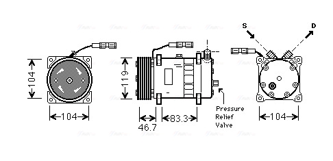 Airco compressor Ava Cooling MNAK048