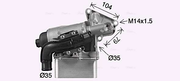 Oliekoeler motorolie Ava Cooling OL3710H