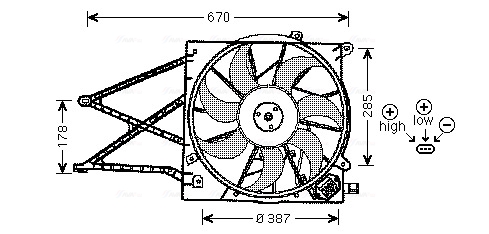 Ventilatorwiel-motorkoeling Ava Cooling OL7524