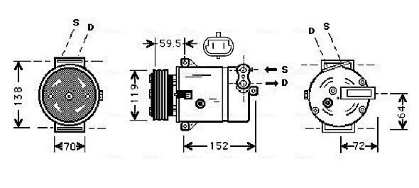 Airco compressor Ava Cooling OLAK279