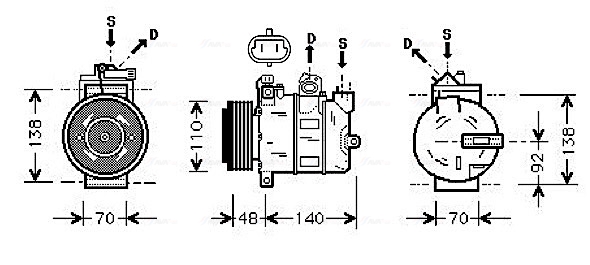 Airco compressor Ava Cooling OLAK356