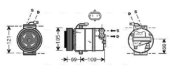 Airco compressor Ava Cooling OLAK358