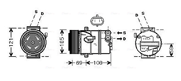 Airco compressor Ava Cooling OLAK438