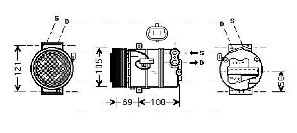 Airco compressor Ava Cooling OLAK445