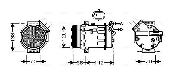 Airco compressor Ava Cooling OLAK448