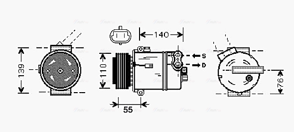 Airco compressor Ava Cooling OLAK451