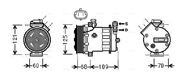 Airco compressor Ava Cooling OLAK475