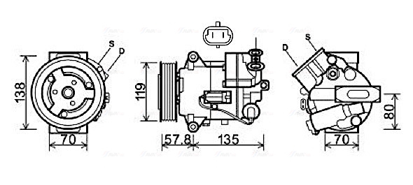 Airco compressor Ava Cooling OLAK496