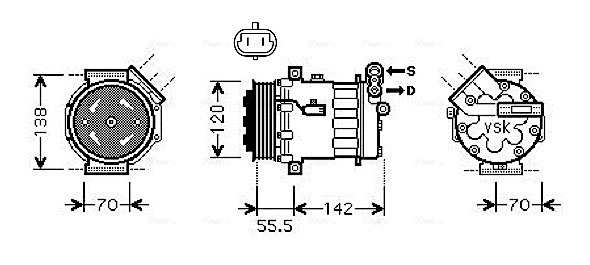 Airco compressor Ava Cooling OLAK586