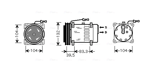 Airco compressor Ava Cooling REAK084