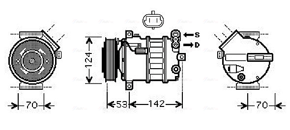 Airco compressor Ava Cooling SBAK063