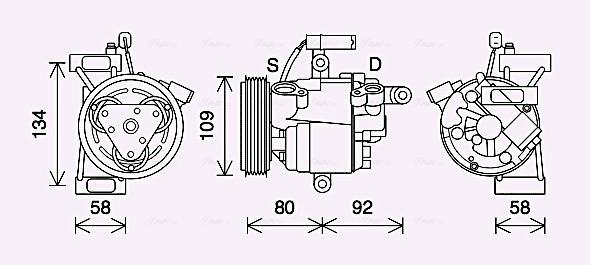 Airco compressor Ava Cooling TOAK734