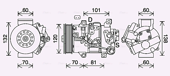 Airco compressor Ava Cooling TOK744