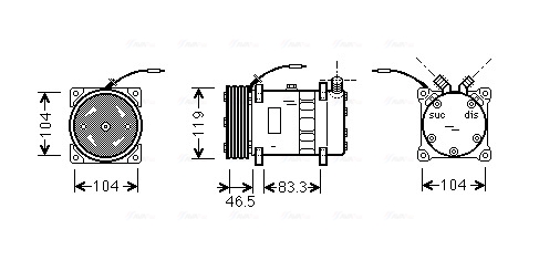 Airco compressor Ava Cooling UVAK037