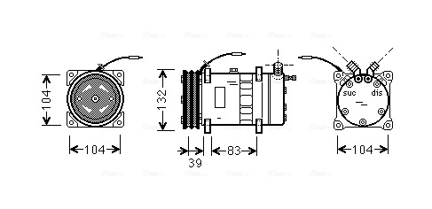 Airco compressor Ava Cooling UVAK052