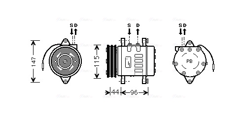 Airco compressor Ava Cooling UVAK069