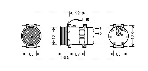 Airco compressor Ava Cooling VLAK062