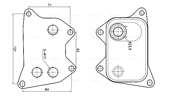 Oliekoeler motorolie Ava Cooling VN3439