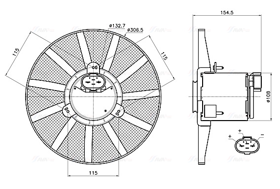 Ventilatorwiel-motorkoeling Ava Cooling VN7443