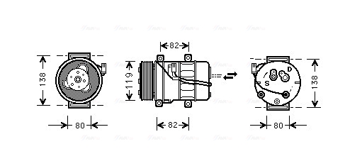 Airco compressor Ava Cooling VOAK054