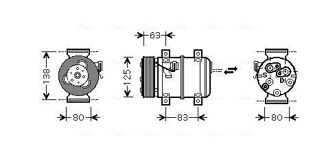 Airco compressor Ava Cooling VOAK120