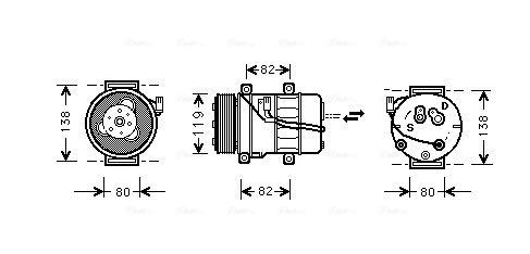 Airco compressor Ava Cooling VOK054