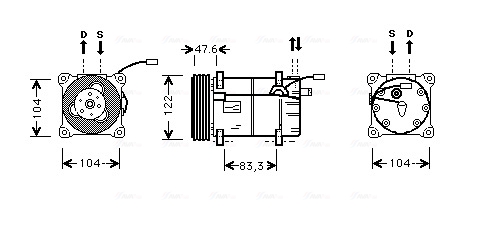 Airco compressor Ava Cooling VOK109