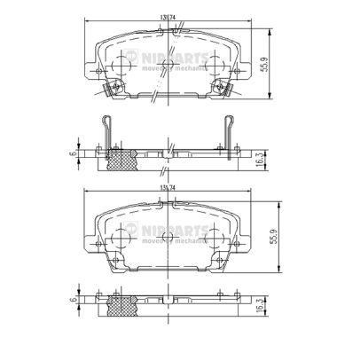 Remblokset Nipparts J3604065