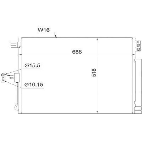 Airco condensor Diederichs DCC1649