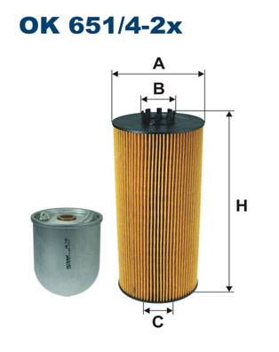 Oliefilter Filtron OK 651/4-2x